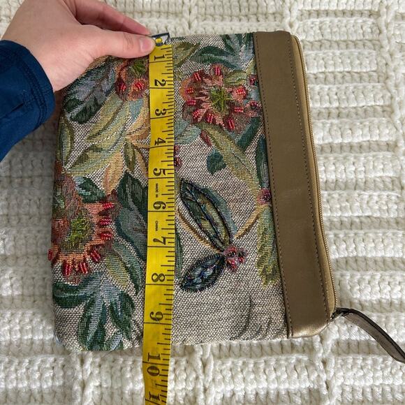 signature club A - beach tropical cosmetic bag- beaded - some wear - clutch - Picture 5 of 12